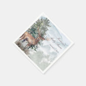 Watercolor Woodland Forest Stag Kinderdusche Serviette (Ecke)