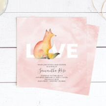 Watercolor Woodland Fox Babydusche