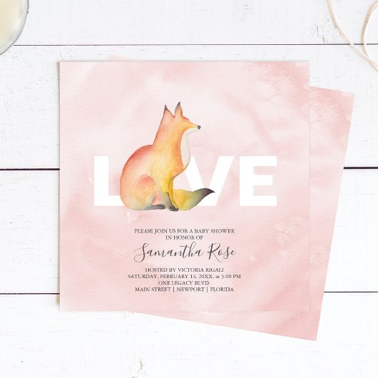 Watercolor Woodland Fox Babydusche