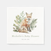 Watercolor Woodland Fox Babydusche Serviette (Vorderseite)