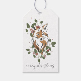 Watercolor Woodland Fox Pine Boughs Weihnachtsgif Geschenkanhänger