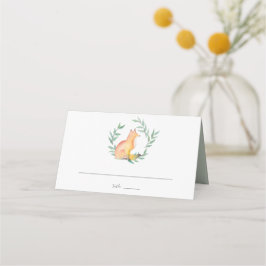 Watercolor Woodland Fox Platzkarte
