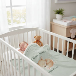 Watercolor Woodland Fox Sherpa Throw - Tender  Sherpadecke