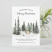 Watercolor Woodland Frohe Weihnachten (Stehend Vorderseite)