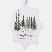 Watercolor Woodland Frohe Weihnachten Ornament Karte (Linke Ecke)