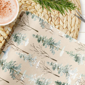 Watercolor Woodland Kraft Weihnachtswrapping Paper Geschenkpapier