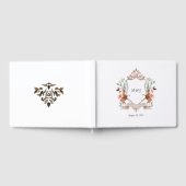 Watercolor Woodland Laurel Wappen Monogram Wedding Gästebuch (Voll)