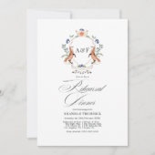 Watercolor Woodland Laurel Wappen Probe Abendessen Einladung (Vorderseite)