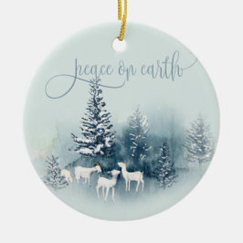 Watercolor Woodland Magische Ziegen Keramik Ornament