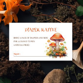 Watercolor Woodland Mushroom Diaper Raffel Ticket Begleitkarte