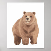 Watercolor Woodland niedlich Bären Kinderzimmer Zi Poster (Vorne)
