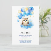 Watercolor Woodland Owl Babydusche Einladung (Stehend Vorderseite)