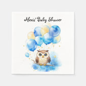 Watercolor Woodland Owl Babydusche Serviette (Vorderseite)