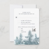 Watercolor Woodland Owl Botanical w Meetings RSVP Karte (Vorderseite)