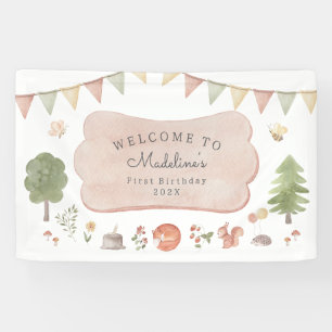 Watercolor Woodland   Party der Waldfreunde Banner