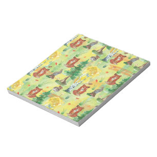 Watercolor Woodland Rabbit ,Hedgehog,fox Notizblock