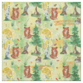 Watercolor Woodland Rabbit ,Hedgehog,fox Stoff (Muster)