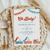 Watercolor Woodland Red Blue Baby Dusche Einladung