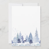 Watercolor Woodland Snowflakes Winter Wedding Inv Einladung (Rückseite)