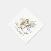 Watercolor Woodland Squirrel Baby Shower Serviette (Ecke)