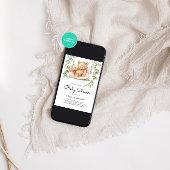 Watercolor Woodland Teddy Bear Babydusche Einladung