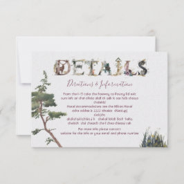 Watercolor Woodland Wedding Details und Infokarte RSVP Karte