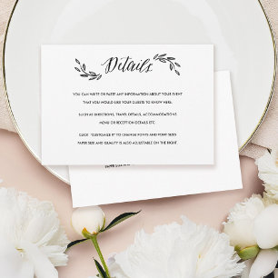 Watercolor Woodland Wedding Insert Details Card