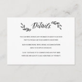 Watercolor Woodland Wedding Insert Details Card (Vorderseite)