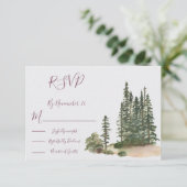 Watercolor Woodland Wedding Response Cards UAWG RSVP Karte (Stehend Vorderseite)