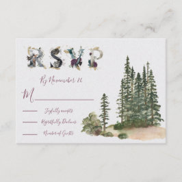 Watercolor Woodland Wedding Response Cards UAWG RSVP Karte