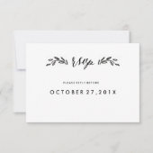 Watercolor Woodland Wedding Simplified RSVP Card Karte (Vorderseite)