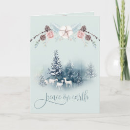 Watercolor Woodland Weiße Ziegen Karte