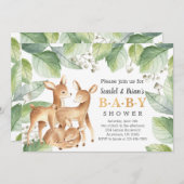 Watercolor Woodland Wild Deer Baby Shower Einladung (Vorne/Hinten)