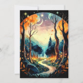 Watercolor Woods Adventure Birthday Einladung (Rückseite)