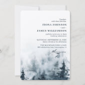 Watercolor Woodsy Forest Owl Hochzeit Einladung (Vorderseite)