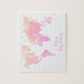 Watercolor World Map Baby Showbook Puzzle (Vertikal)