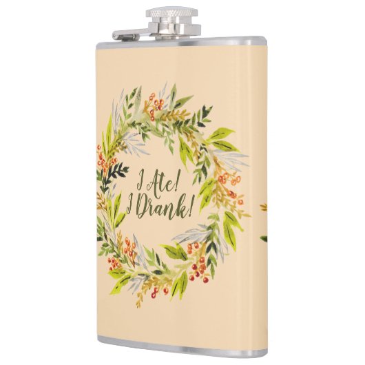 Watercolor Wraath & Fun Text Flachmann (Links)