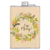 Watercolor Wraath & Fun Text Flachmann (Rückseite)