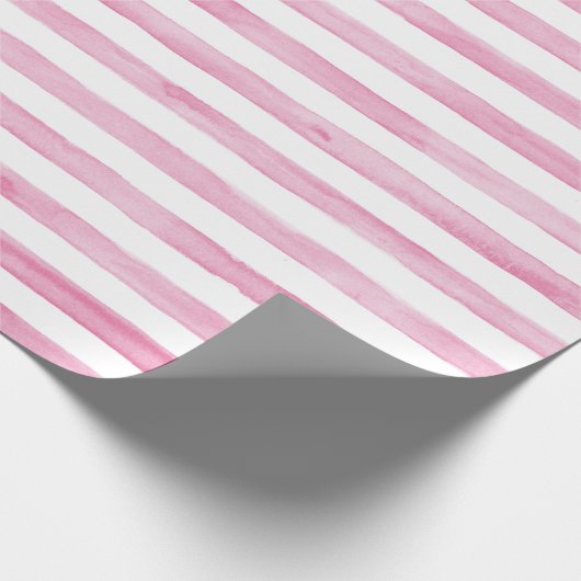 Watercolor Wrapping Paper - rosa Streifen Geschenkpapier (Ecke)