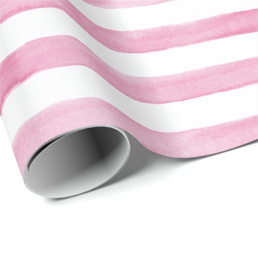 Watercolor Wrapping Paper - rosa Streifen Geschenkpapier (Rolleneckpunkt)