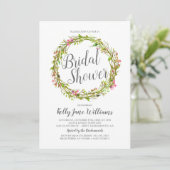 Watercolor Wreath Boho Chic Brautparty Einladung (Stehend Vorderseite)