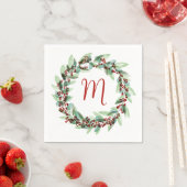 Watercolor Wreath Christmas Napkins Serviette (Beispiel)
