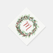 Watercolor Wreath Christmas Napkins Serviette (Ecke)