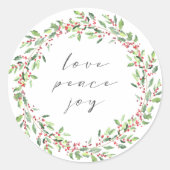 Watercolor Wreath Holiday Sticker (Vorderseite)