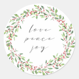 Watercolor Wreath Holiday Sticker