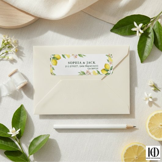 Watercolor Wreath Mediterranean Citrus Wedding