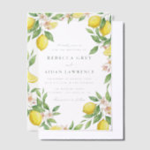 Watercolor Wreath Mediterranean Citrus Wedding Pergament Einladungen (Versetzt)