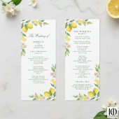 Watercolor Wreath Mediterranean Citrus Wedding Programm