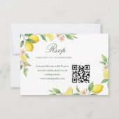 Watercolor Wreath Mediterranean Citrus Wedding RSVP Karte (Vorderseite)