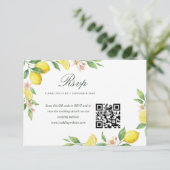 Watercolor Wreath Mediterranean Citrus Wedding RSVP Karte (Stehend Vorderseite)